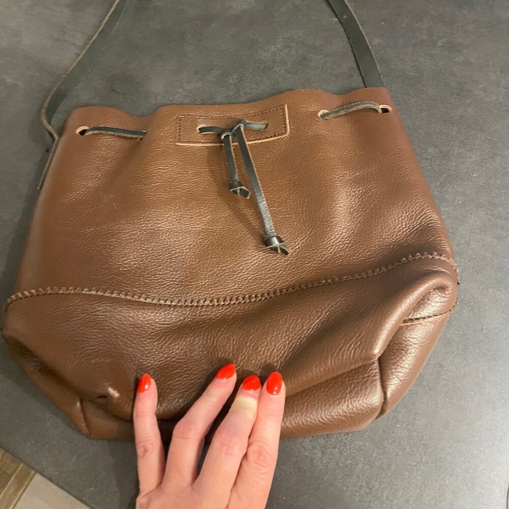 J Crew Genuine Leather Bucket Bag